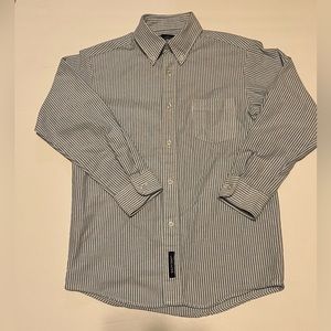 Salty Dog Button Down Blue And White Stripe Long Sleeve Shirt Boys Size 10